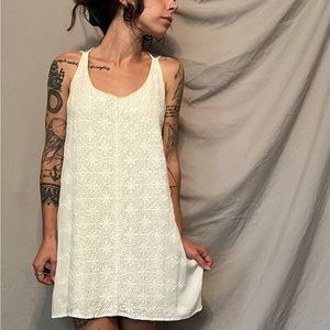 Love Stitch embroidered mini dress